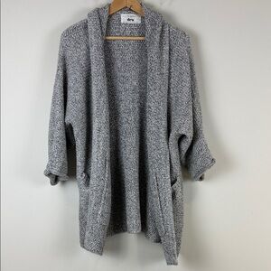 The Skinny X Dew Women's Oversized Open Knit Cardigan Sweater Heather Gray